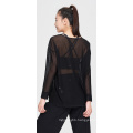 High Quality Fashionable Loose Fit  Mesh Shirt Breathable Long Sleeve Women's T-Shirt